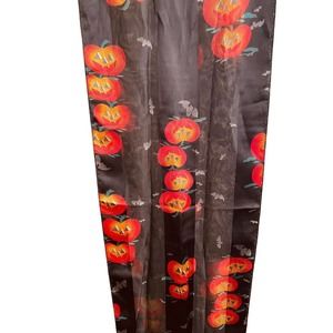 Halloween scarf Semi sheer Black Boo Pumpkin Costume Decoration 36”x14”